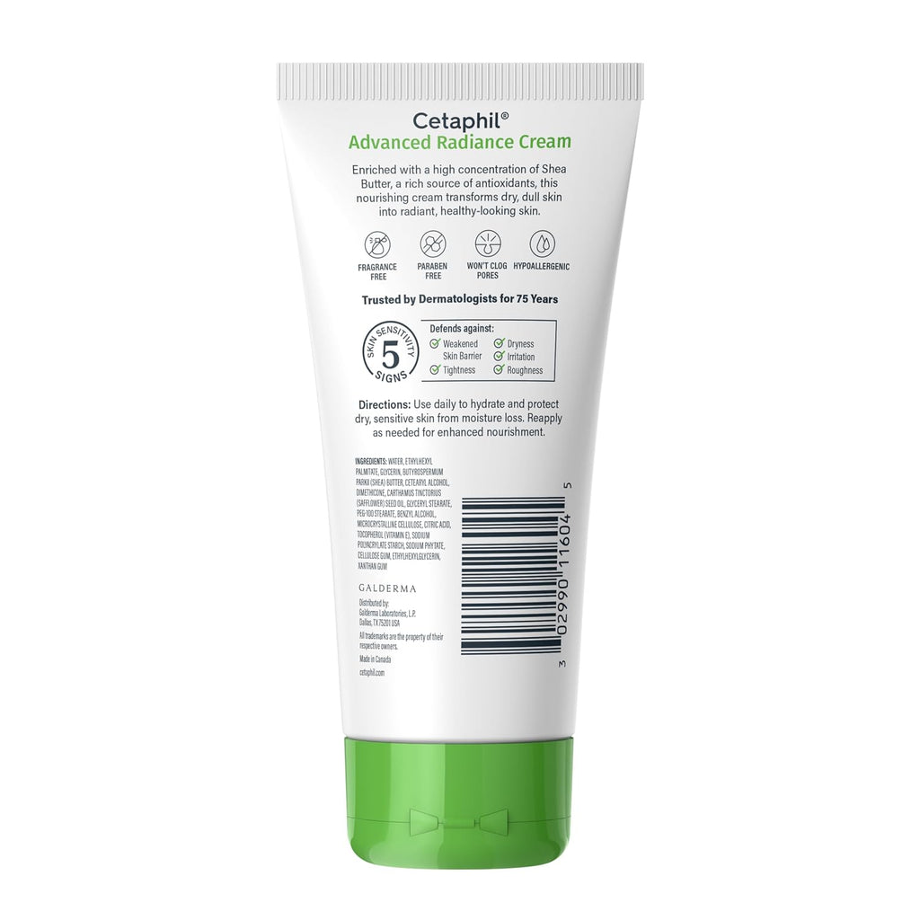 Cetaphil Advanced Radiance Cream tube on a white background
