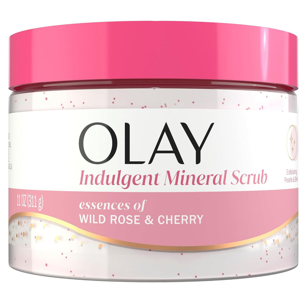 Olay | Exfoliating Body Scrub Vitamin B3 BHA Salicylic Acid Wild Rose Cherry Crème — 11 oz