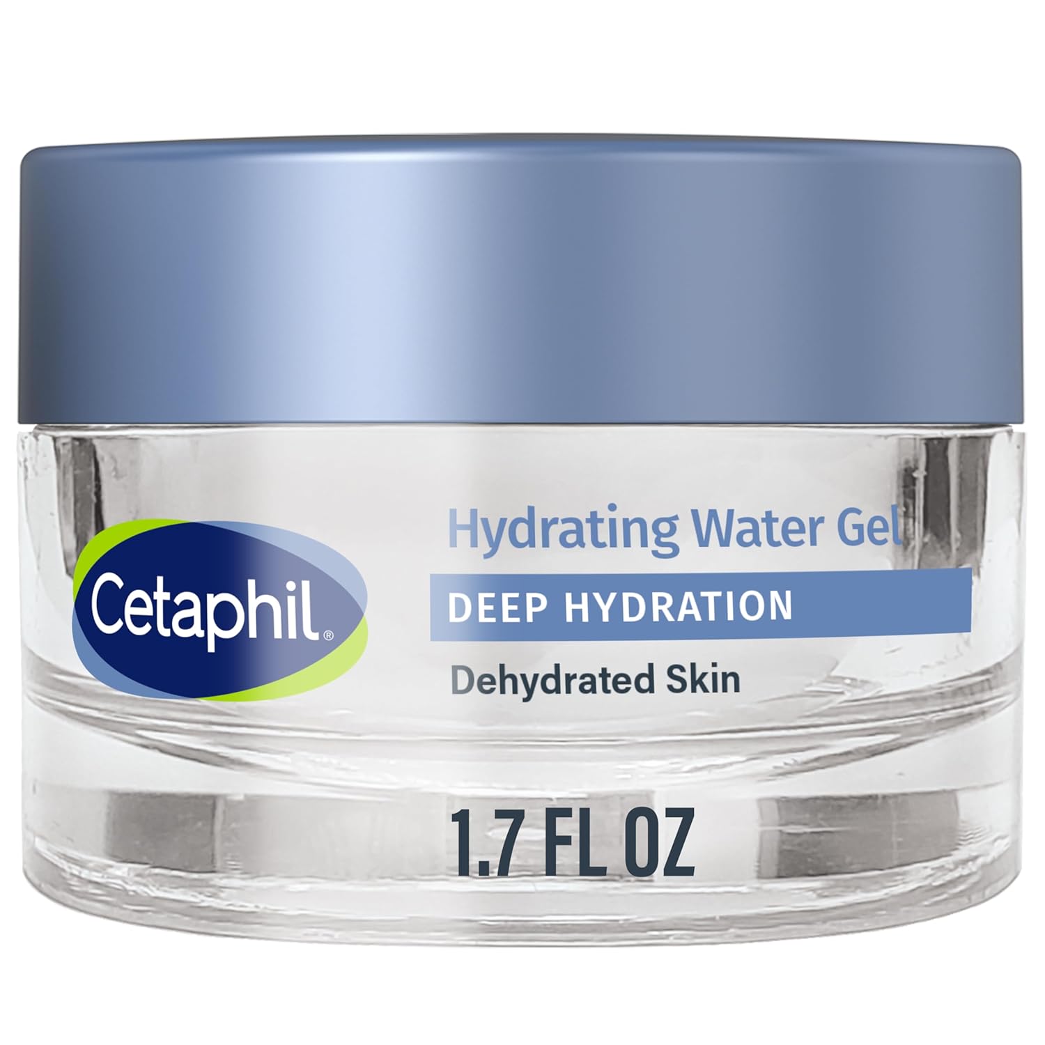 Cetaphil hydrating water gel jar on a white background