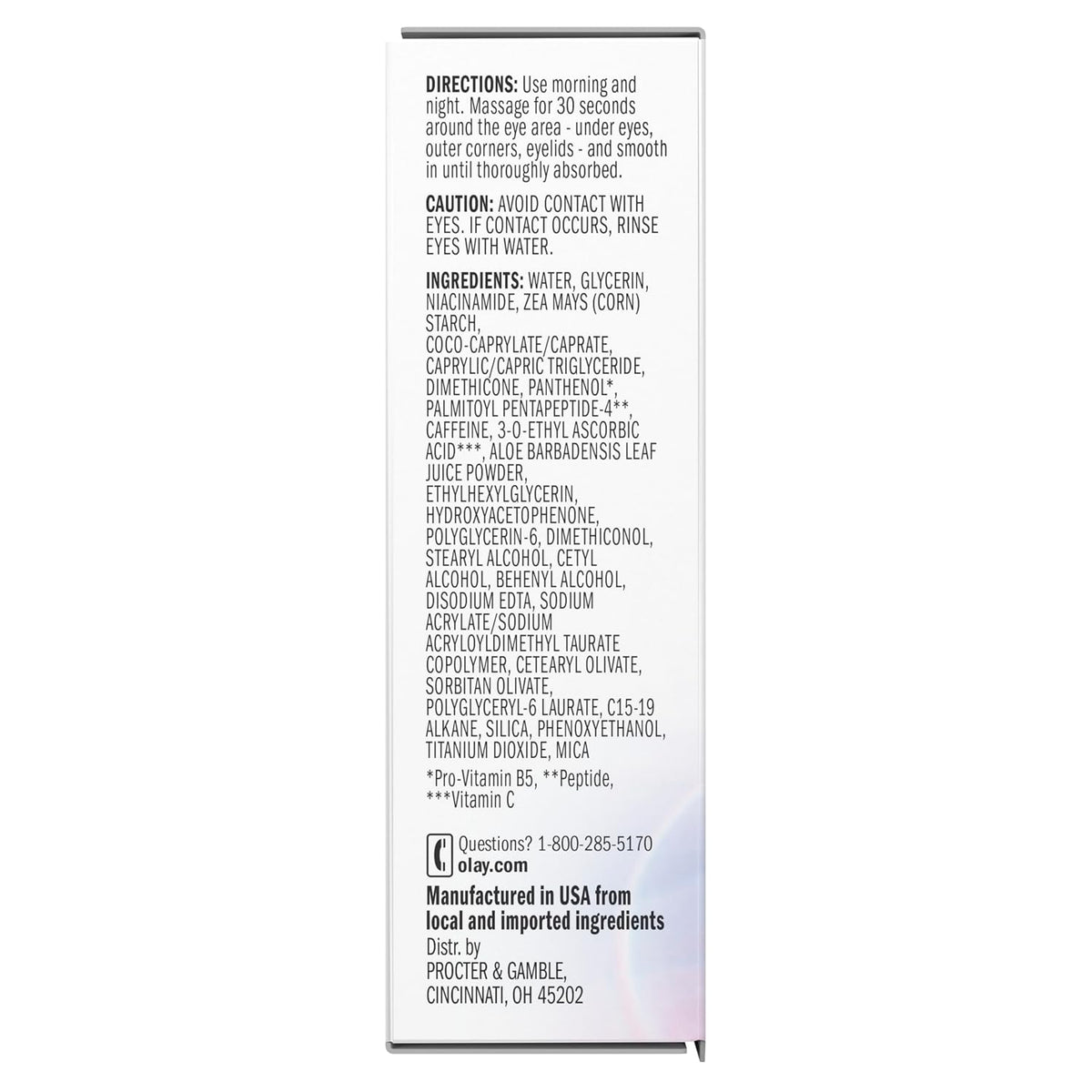 Olay | Super Serum 5-in-1 Eye Serum Vitamin C Caffeine Niacinamide Amino Peptide Aloe Vera Dark Circles Puffiness