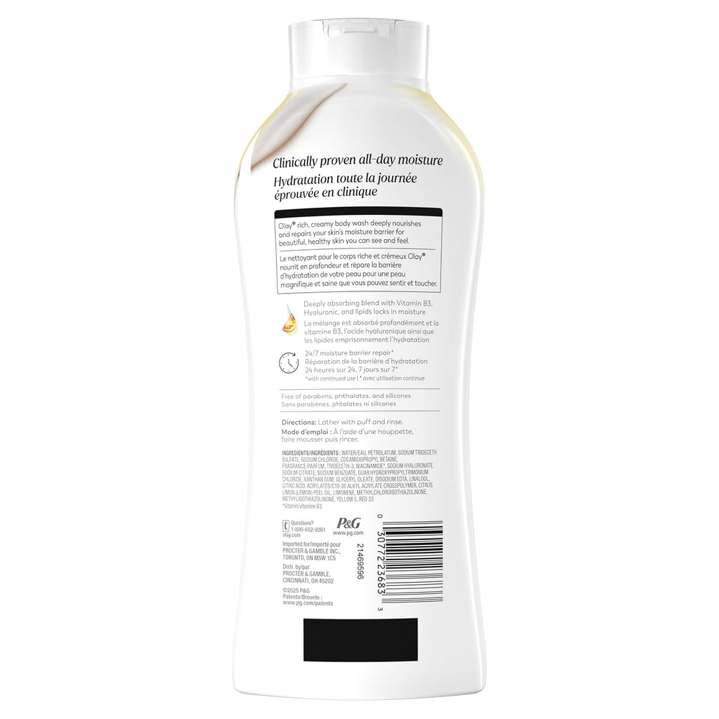 Olay | Body Wash Ultra Moisture Vanilla Vitamin B3 Hyaluronic — 22 fl oz