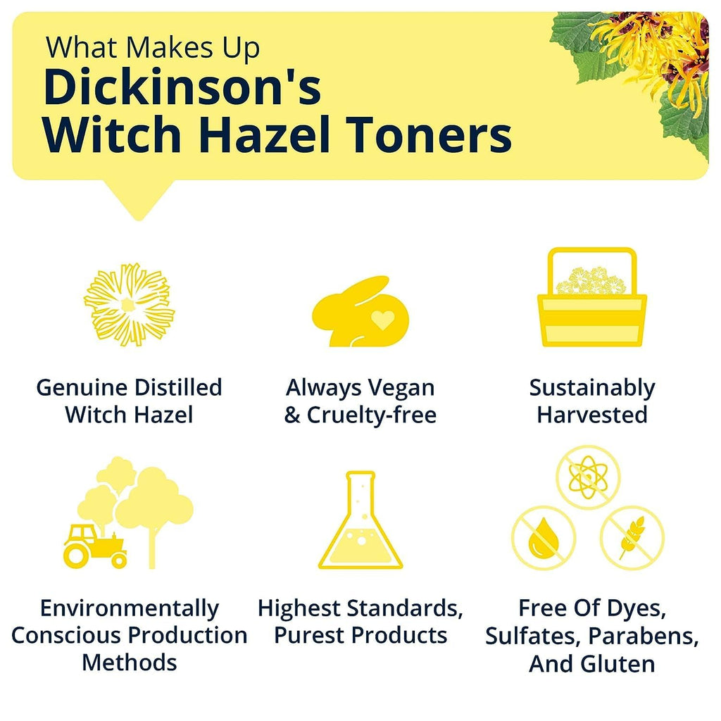 Dickinson’s Enhanced Witch Hazel Hydrating Toner with Rosewater – 16 fl oz
