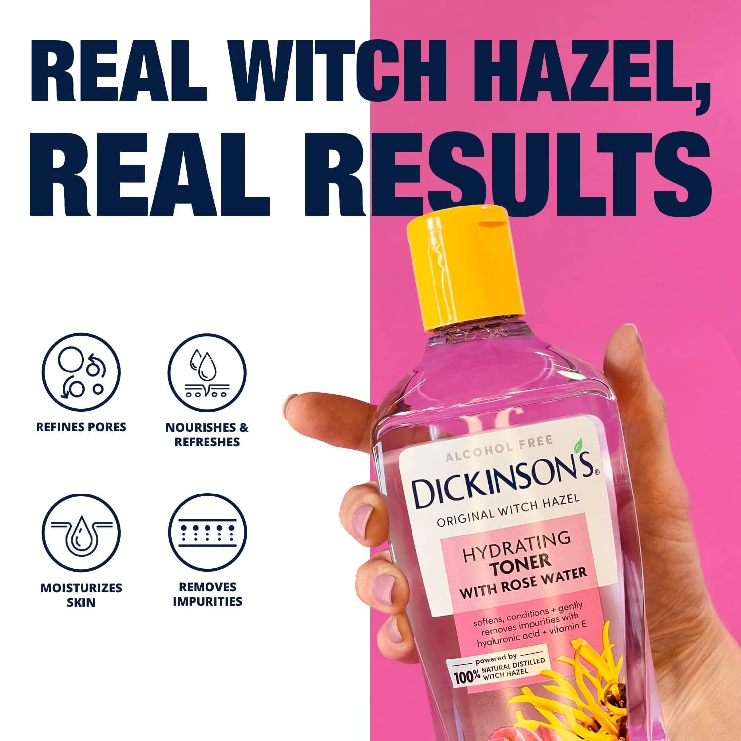 Dickinson’s Enhanced Witch Hazel Hydrating Toner with Rosewater – 16 fl oz