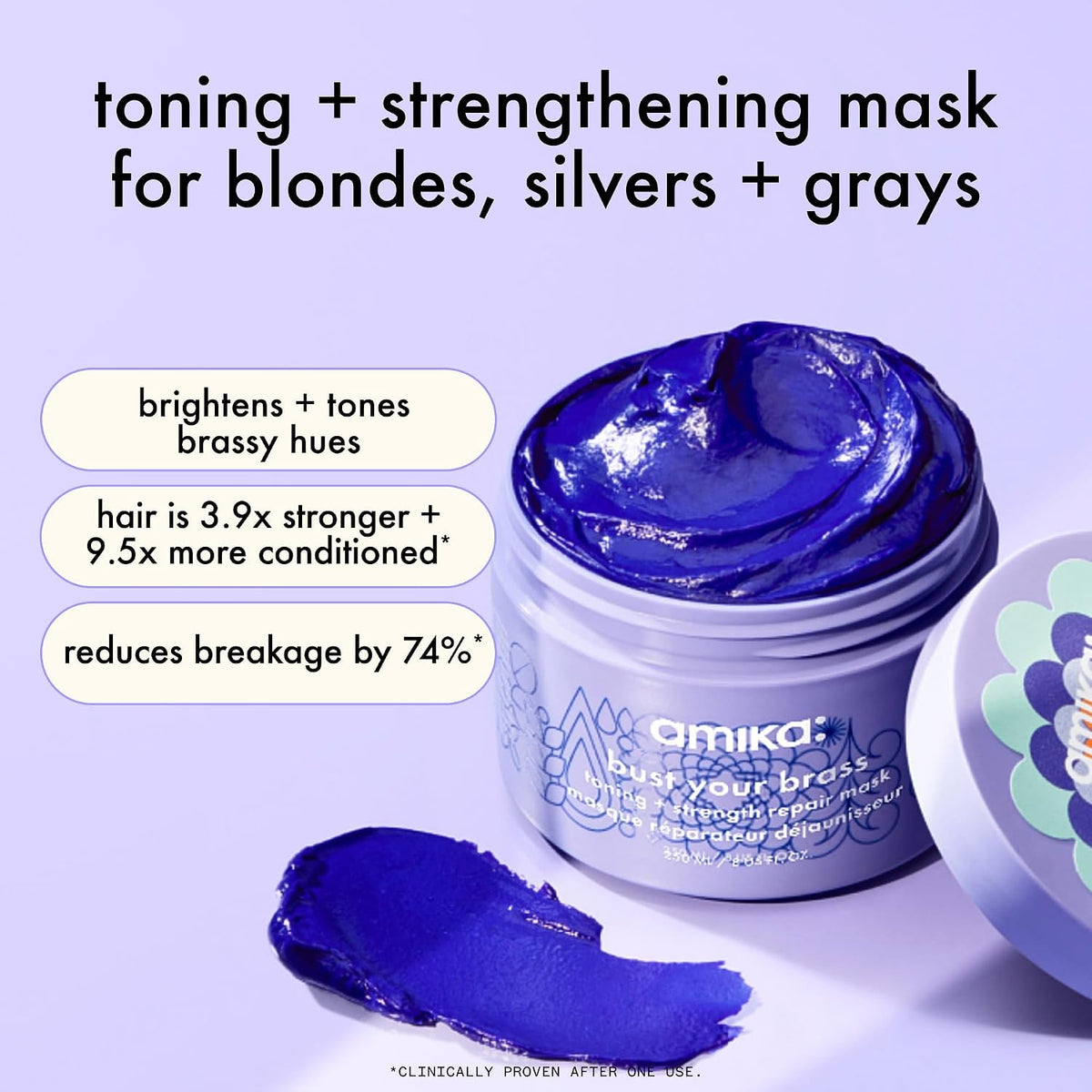 Amika | Toning & Repair Hair Mask for Blonde, Silver & Gray Hair