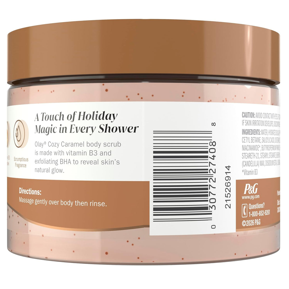 Olay | Exfoliating Body Scrub Vitamin B3 BHA Salicylic Acid Cozy Caramel Limited Edition — 11 oz