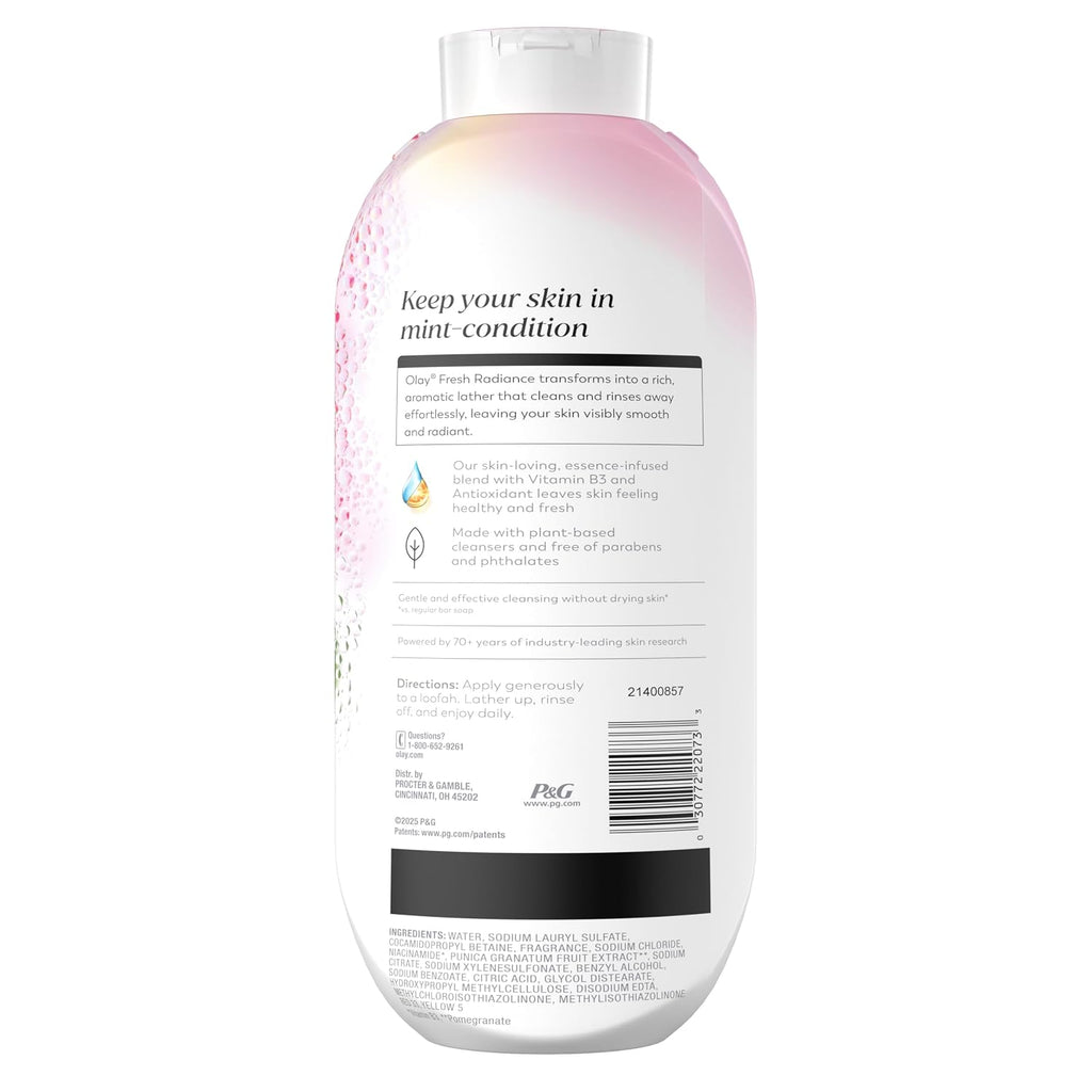 Back view of a skincare product bottle with text and branding on a white background