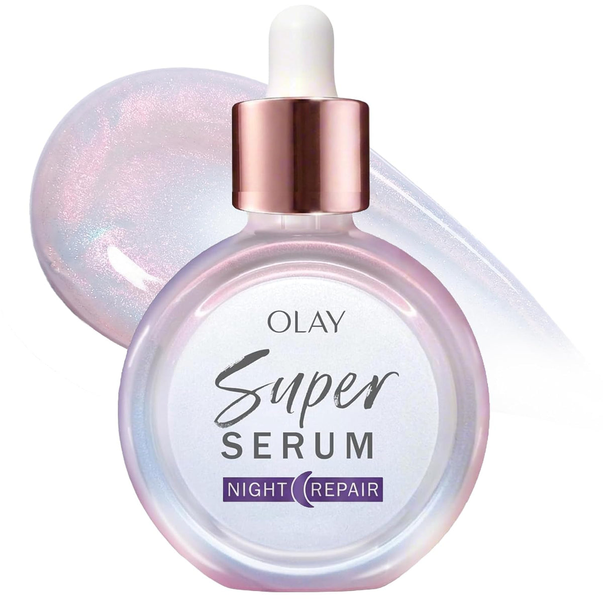 Olay | Super Serum 5-in-1 Anti-Aging Night Face Serum Niacinamide Peptide Salicylic Acid Lactic Acid Glycerin Fragrance Free