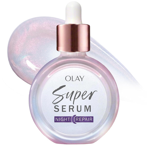 Olay | Super Serum 5-in-1 Anti-Aging Night Face Serum Niacinamide Peptide Salicylic Acid Lactic Acid Glycerin Fragrance Free