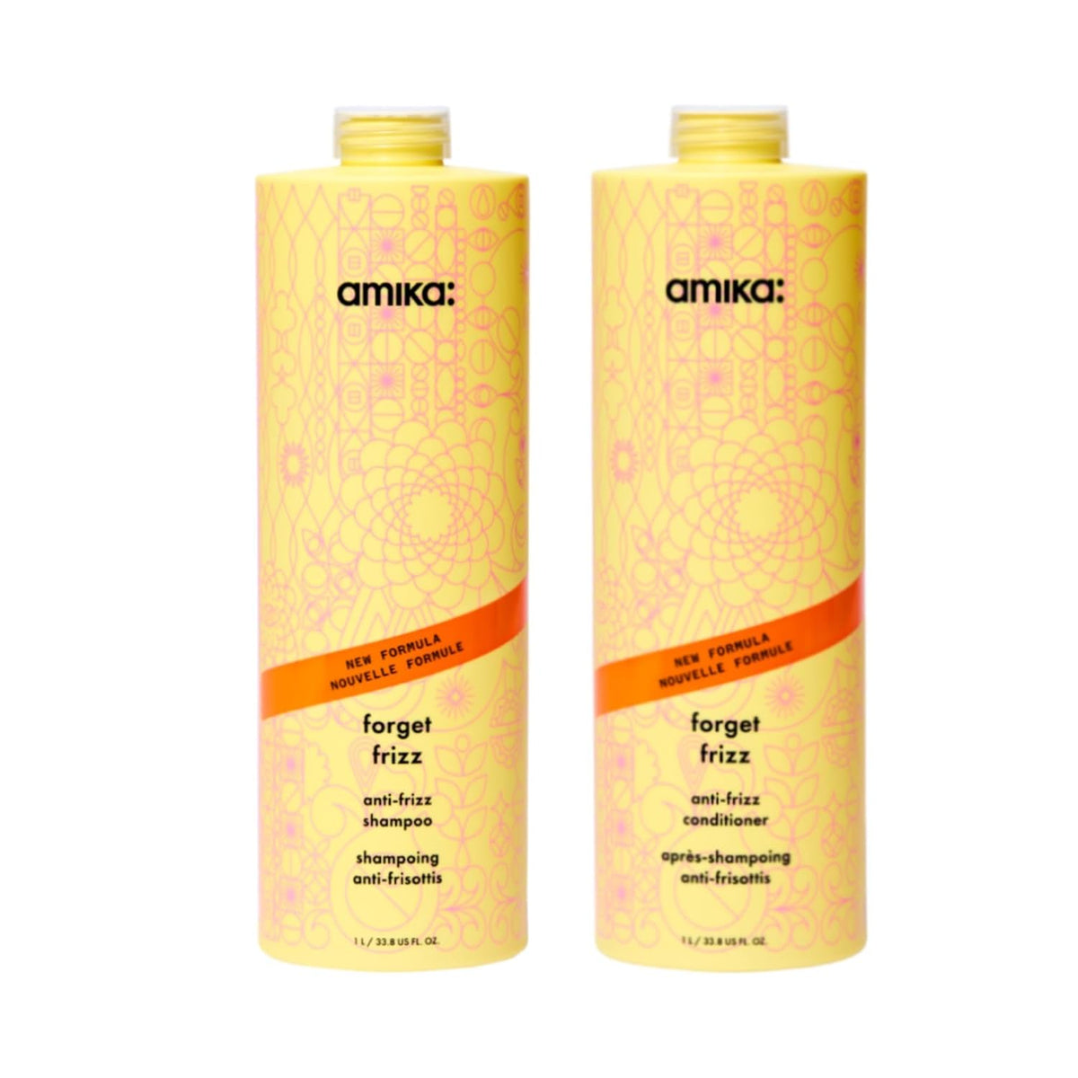 Amika | Forget Frizz Smoothing Wash Care Duo — 67.6 fl oz Total