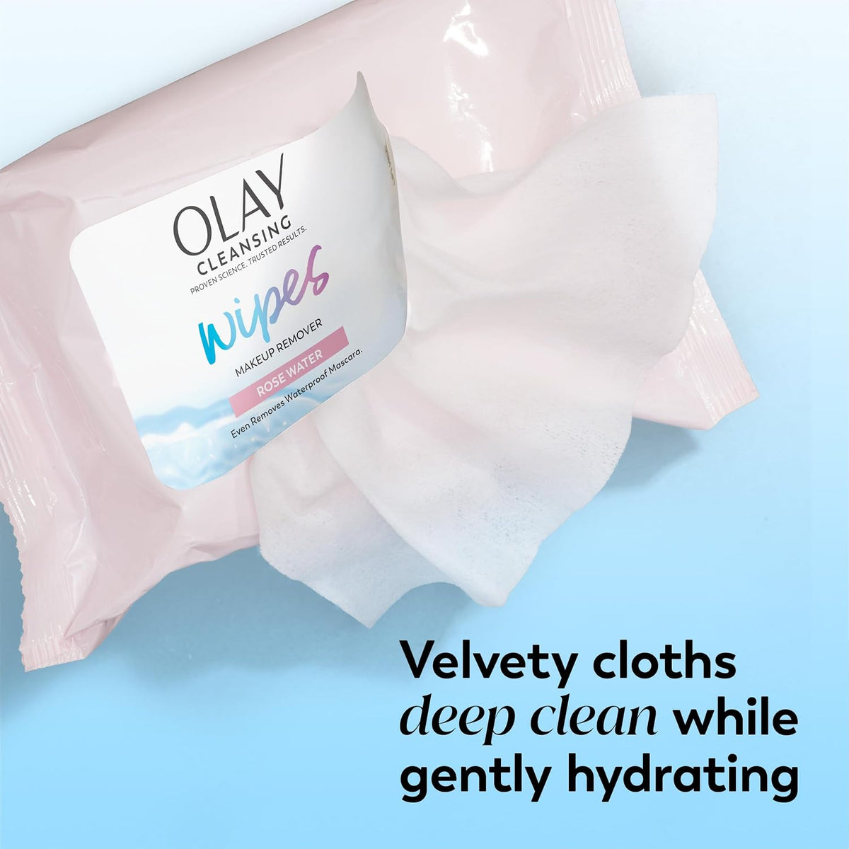 Olay | Facial Cleansing Wipes Rose Water Vitamin E Glycerin Makeup Remover — 75 Count (Pack of 3)