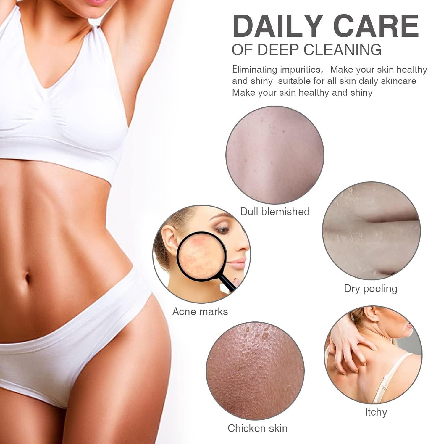 UJFQBH African Net Exfoliating Bath Sponge Set – 3 Pieces