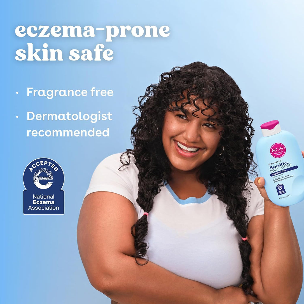 eos | Shea Better Body Lotion Fragrance Free Shea Butter 48-Hour Hydration Lightweight — 16 fl oz