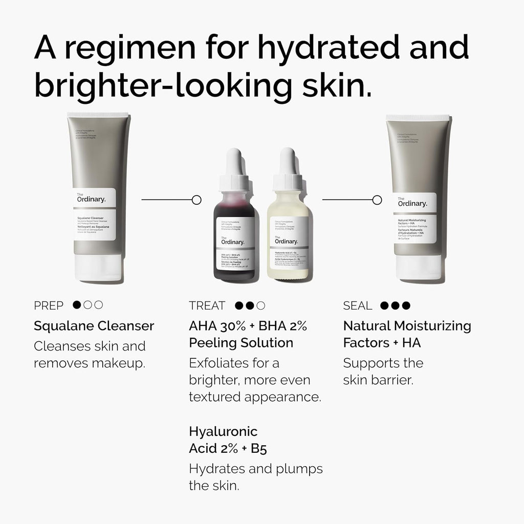 The Ordinary AHA 30% + BHA 2% Peeling Solution, Advanced Exfoliating Peel for Brighter Skin