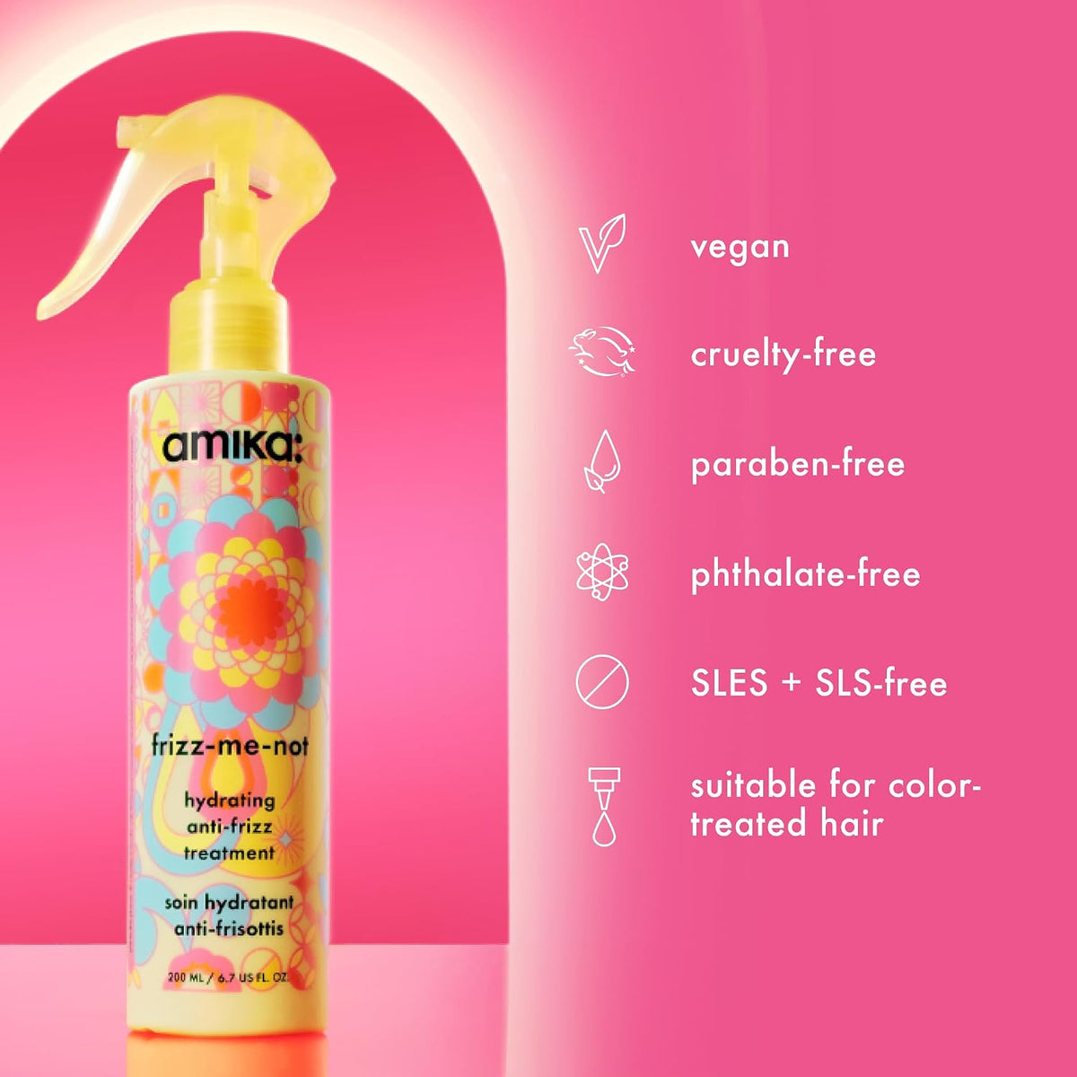 Amika | Forget Frizz Heat Activated Smoothing Treatment — 200 ml (6.7 fl oz)