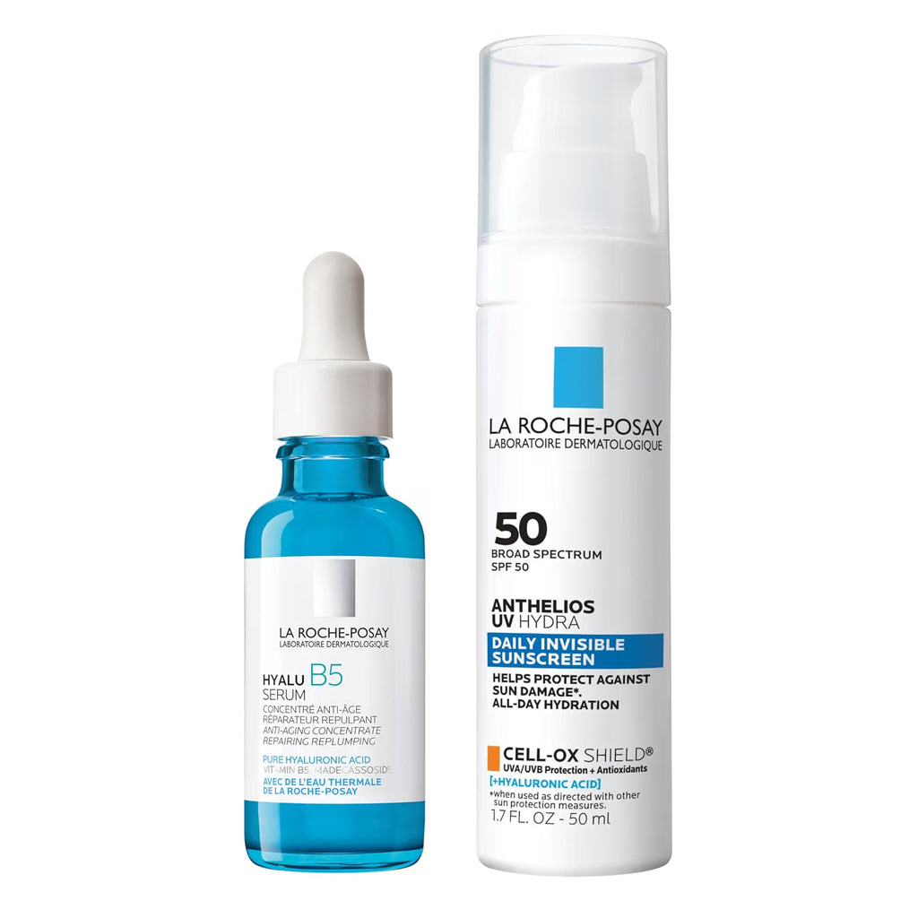 Hyalu B5 Hyaluronic Acid Serum + Anthelios UV Hydra Sunscreen SPF 50 Set by La Roche-Posay — 80ml (2.71 fl oz)