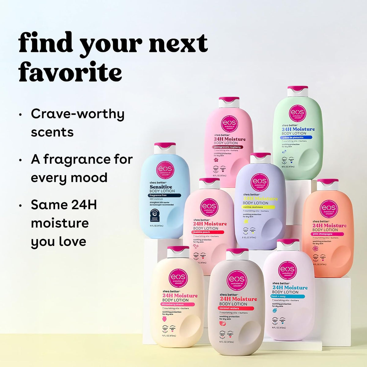 eos | Shea Better Body Lotion Fragrance Free Shea Butter 48-Hour Hydration Lightweight — 16 fl oz