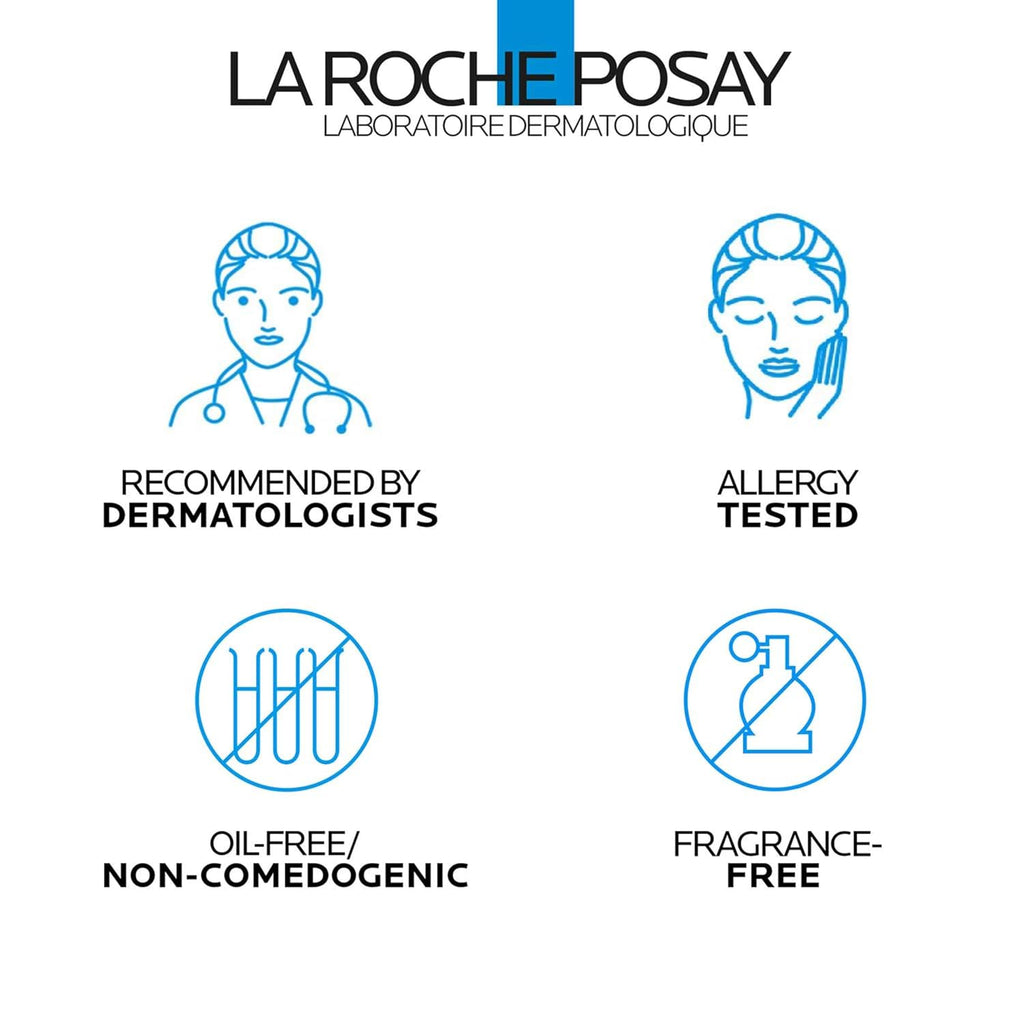 La Roche-Posay branding with icons and text on a white background
