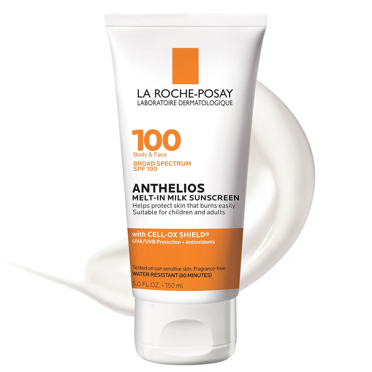 La Roche-Posay sunscreen tube on a white background