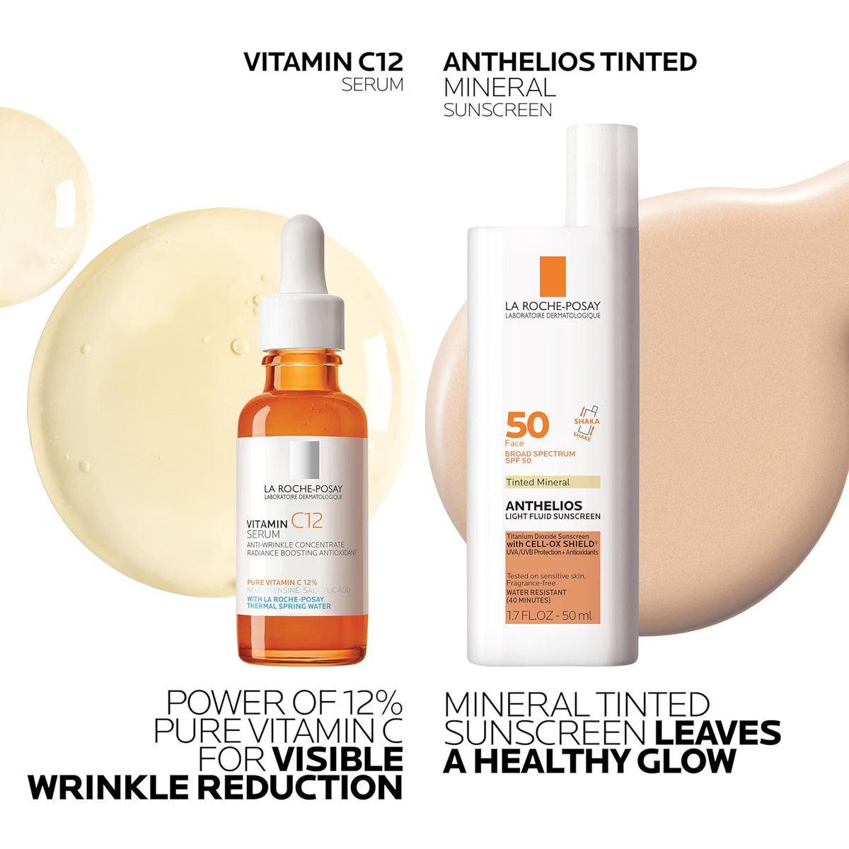 Vitamin C Serum + Anthelios Tinted Mineral Sunscreen SPF 50 Set by La Roche-Posay — 80ml (2.71 fl oz)