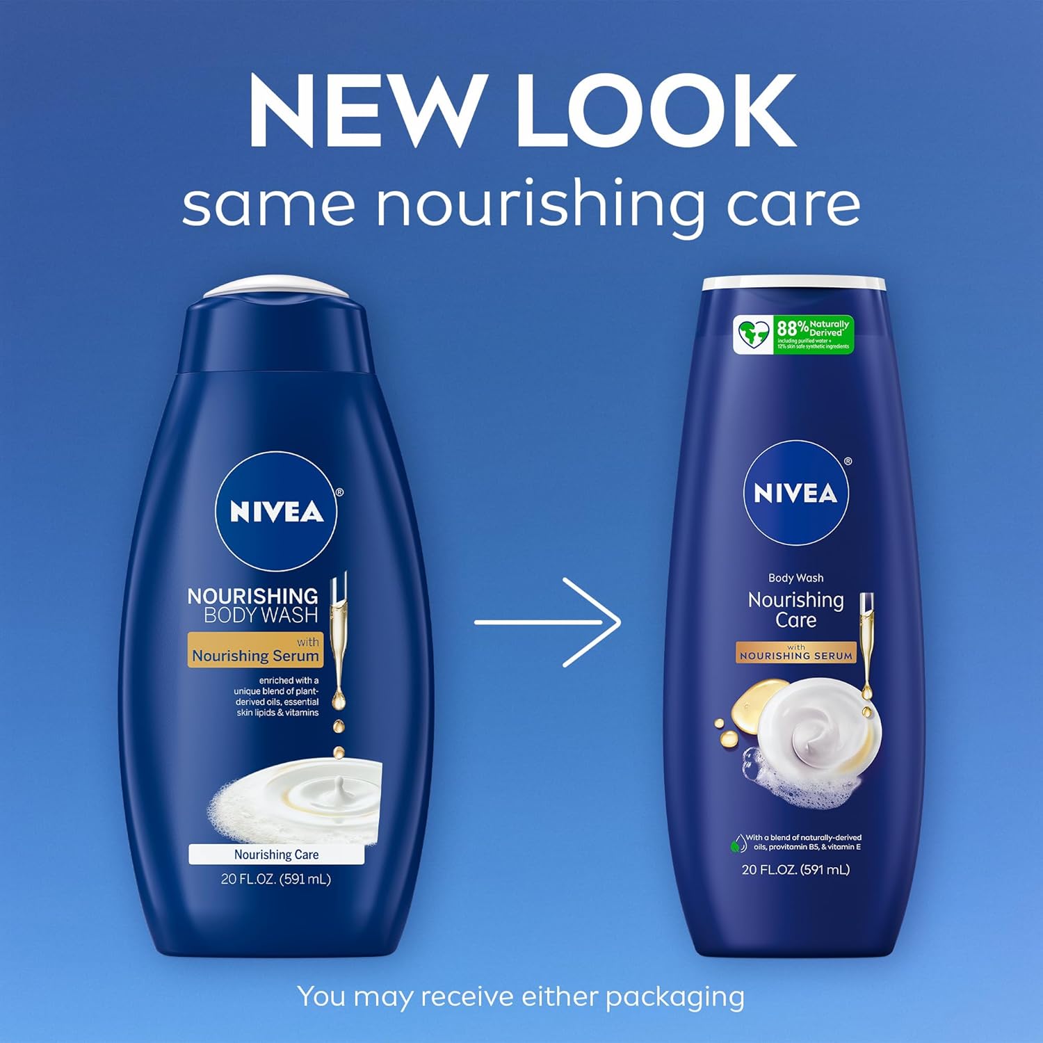 NIVEA Nourishing Care Body Wash with Nourishing Serum