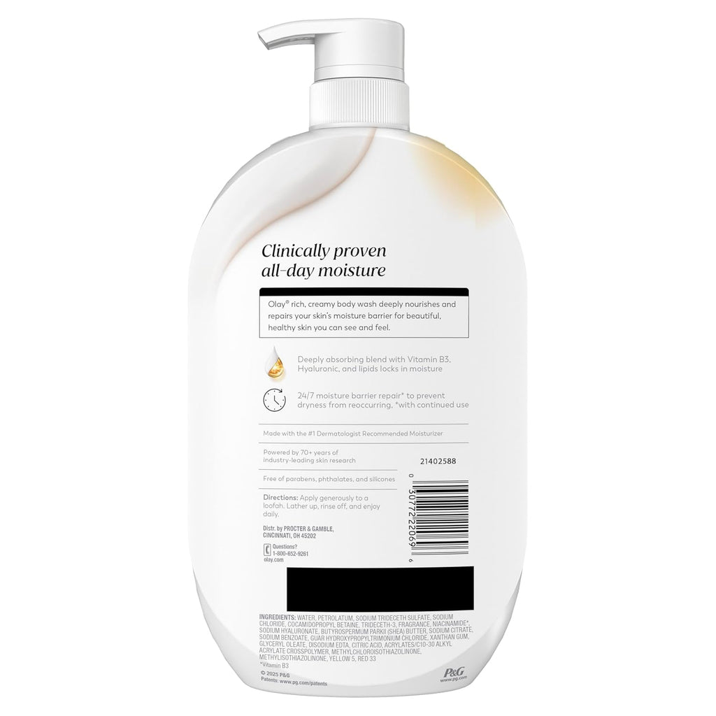 Body wash bottle with pump on a white background