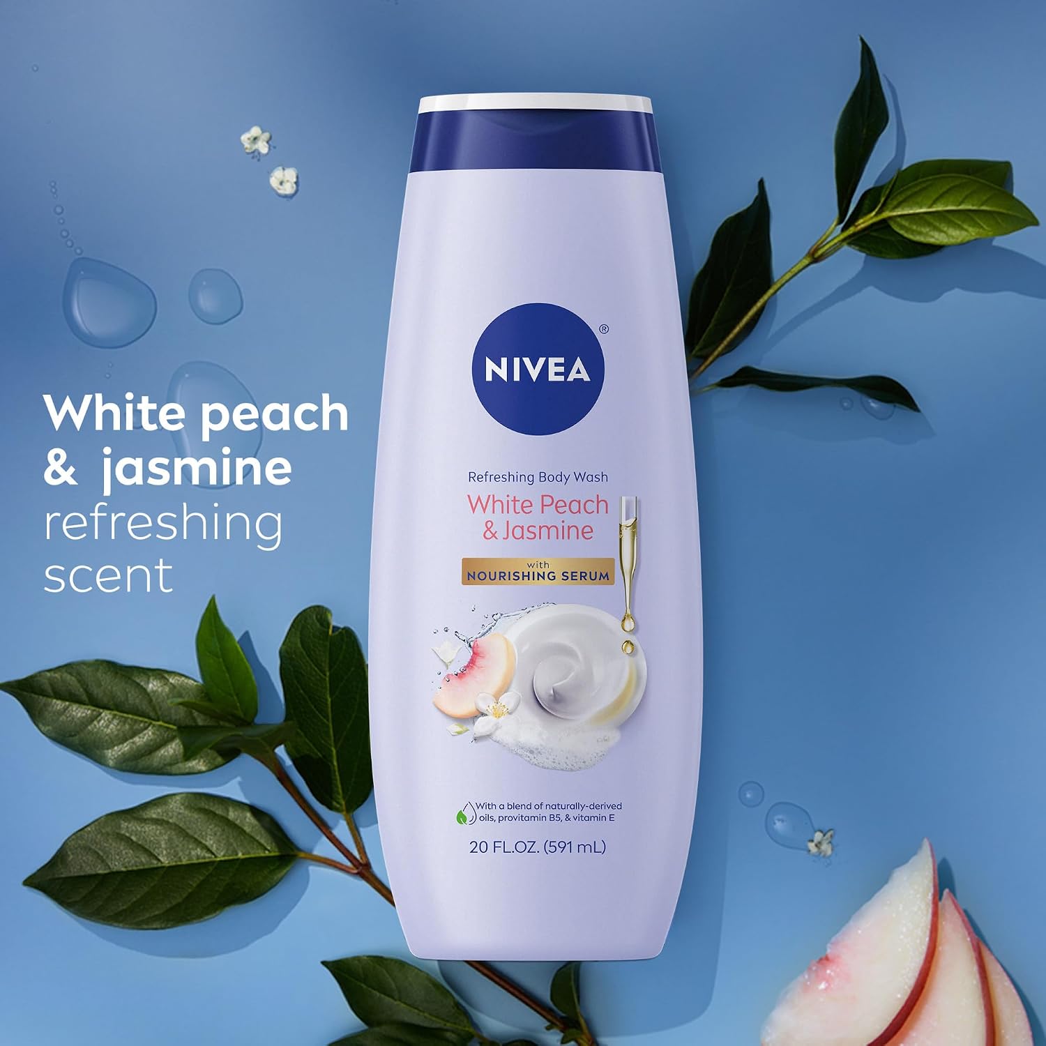 NIVEA White Peach &amp; Jasmine Body Wash with Nourishing Serum