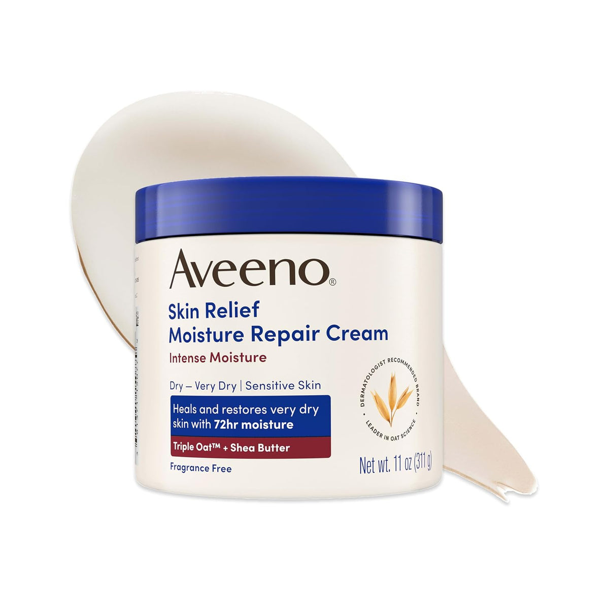 Aveeno Skin Relief Moisture Repair Cream on a white background