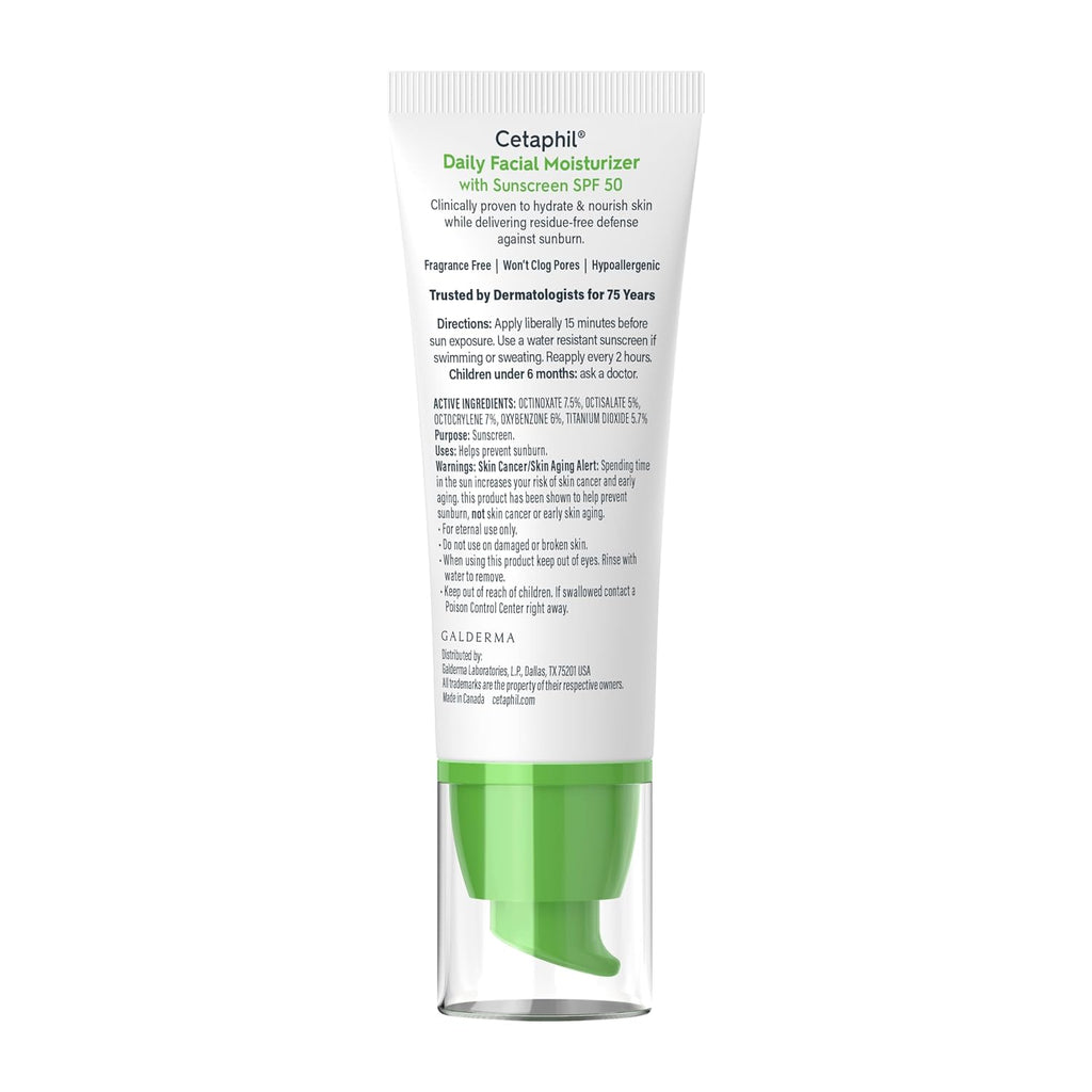 Cetaphil Daily Facial Moisturizer with SPF 50+ for Sensitive Skin