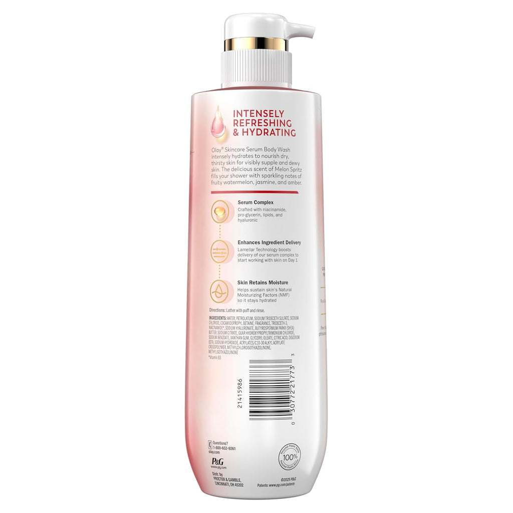 Olay | Body Wash Niacinamide Hyaluronic Acid Pro-Glycerin Melon Spritz Watermelon Jasmine Amber Limited Edition — 20 fl oz