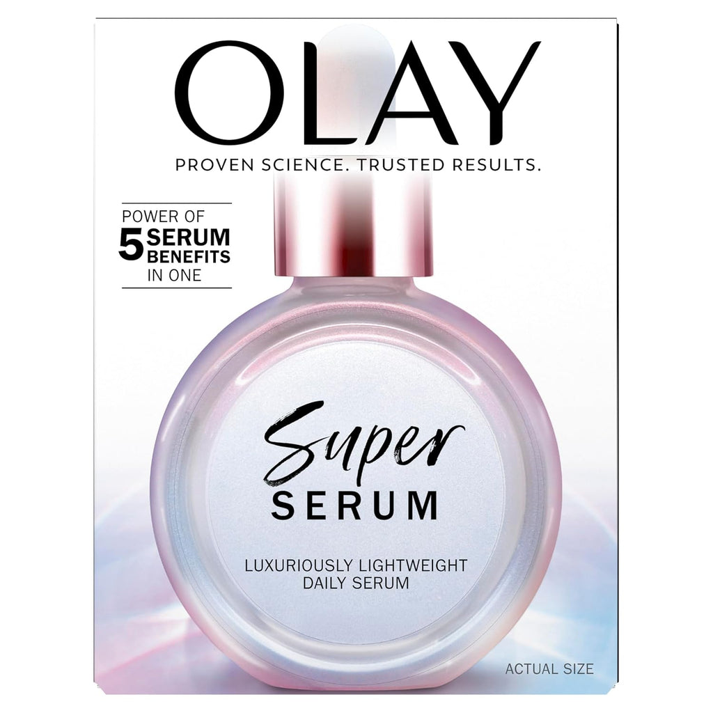 Olay | Super Serum 5-in-1 Daily Brightening Glow Face Serum Niacinamide Vitamin C Collagen Peptide AHA