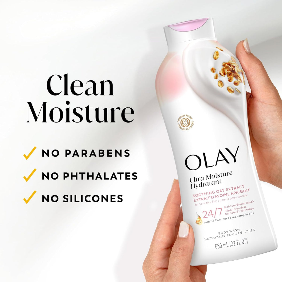 Olay | Body Wash Ultra Moisture Oat Extract Vitamin B3 — 22 fl oz