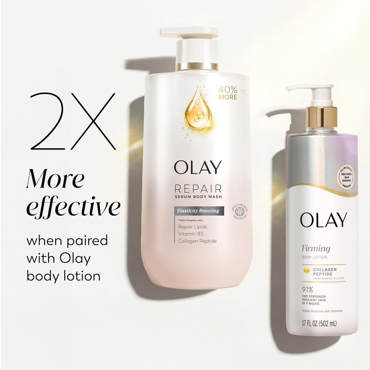 Olay | Body Wash Repair Serum Collagen Peptide Elixir B3 Repair Lipids Elasticity Boosting All Skin — 28 fl oz