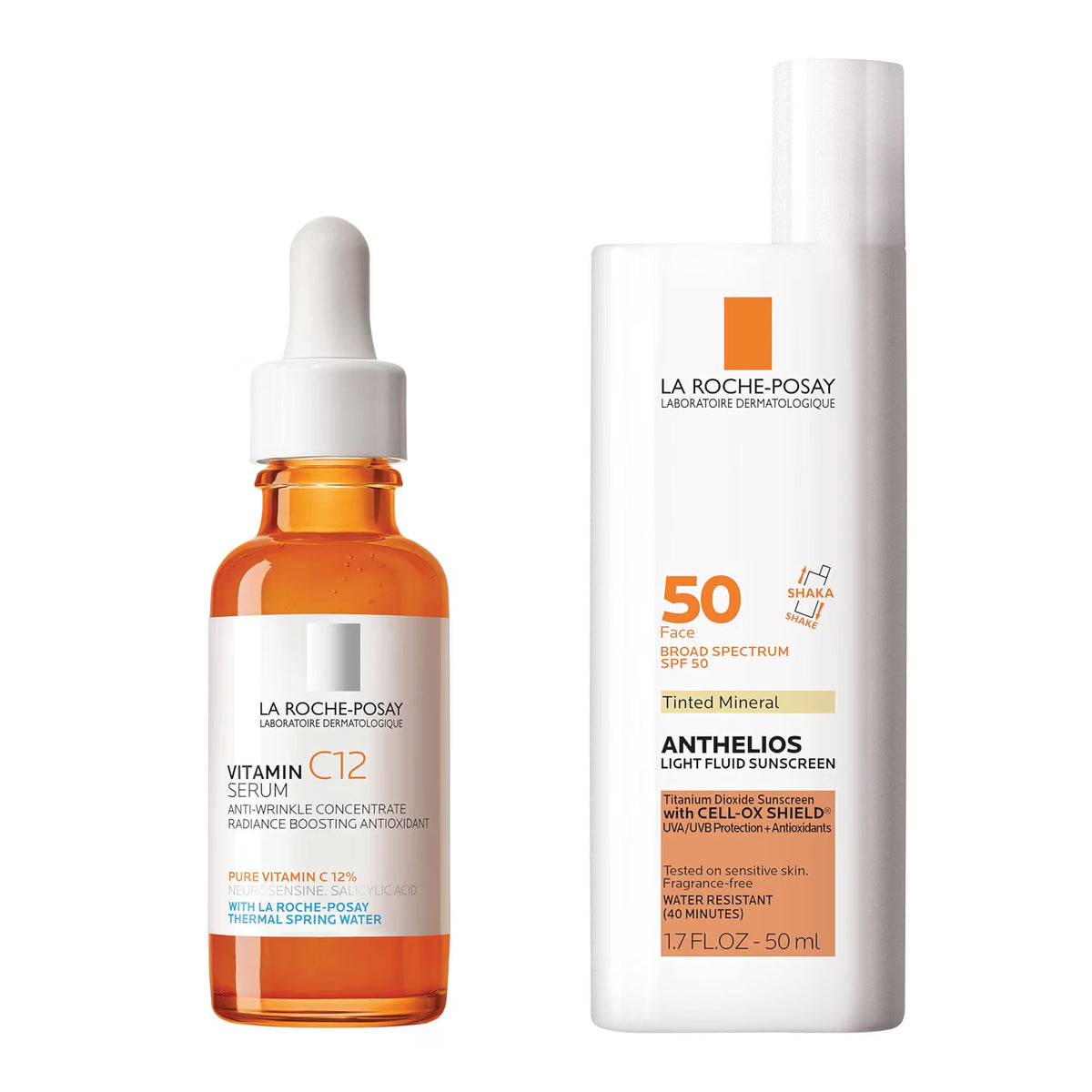 Vitamin C Serum + Anthelios Tinted Mineral Sunscreen SPF 50 Set by La Roche-Posay — 80ml (2.71 fl oz)
