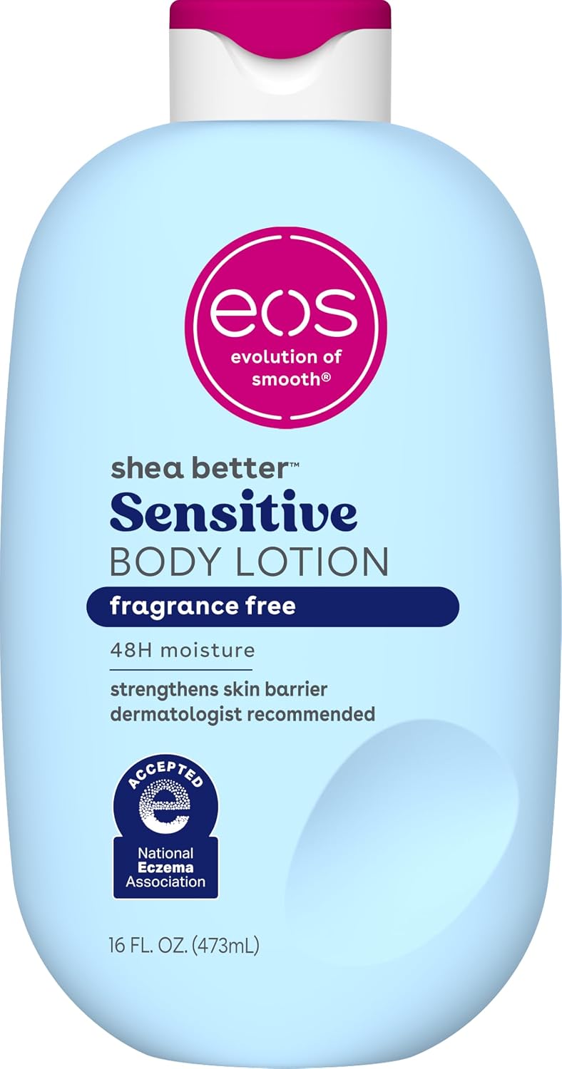 eos | Shea Better Body Lotion Fragrance Free Shea Butter 48-Hour Hydration Lightweight — 16 fl oz