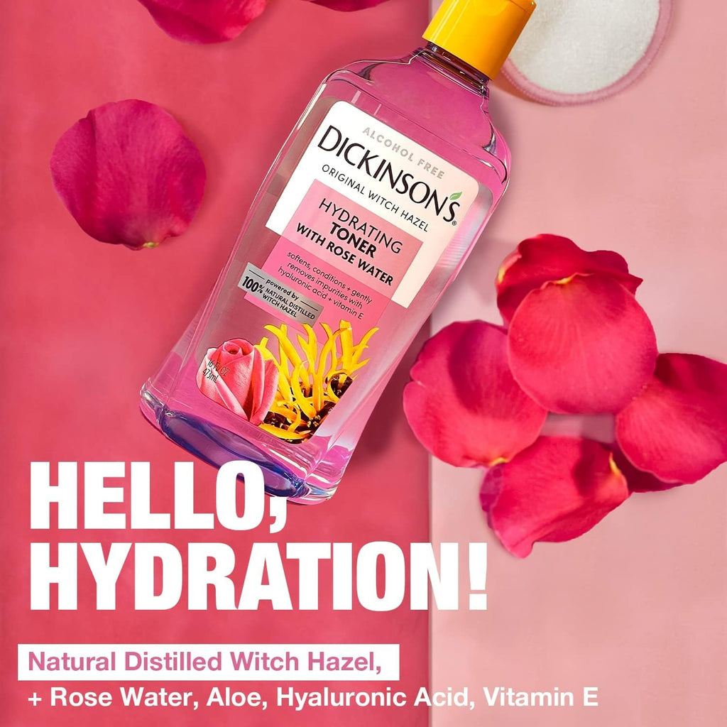 Dickinson’s Enhanced Witch Hazel Hydrating Toner with Rosewater – 16 fl oz