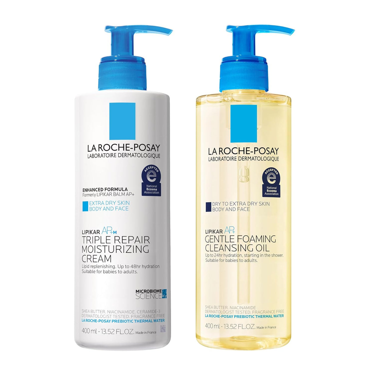Lipikar Balm AP+ Body & Face Moisturizer + Cleansing Oil Set by La Roche-Posay — 27.04 fl oz (2-Piece Set)