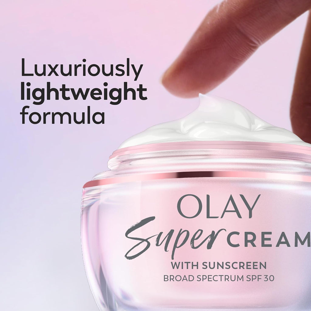 Olay | Super Cream 5-in-1 Face Moisturizer SPF 30 Niacinamide Vitamin C Collagen Peptide Hyaluronic Acid Travel Size — 0.5 fl oz
