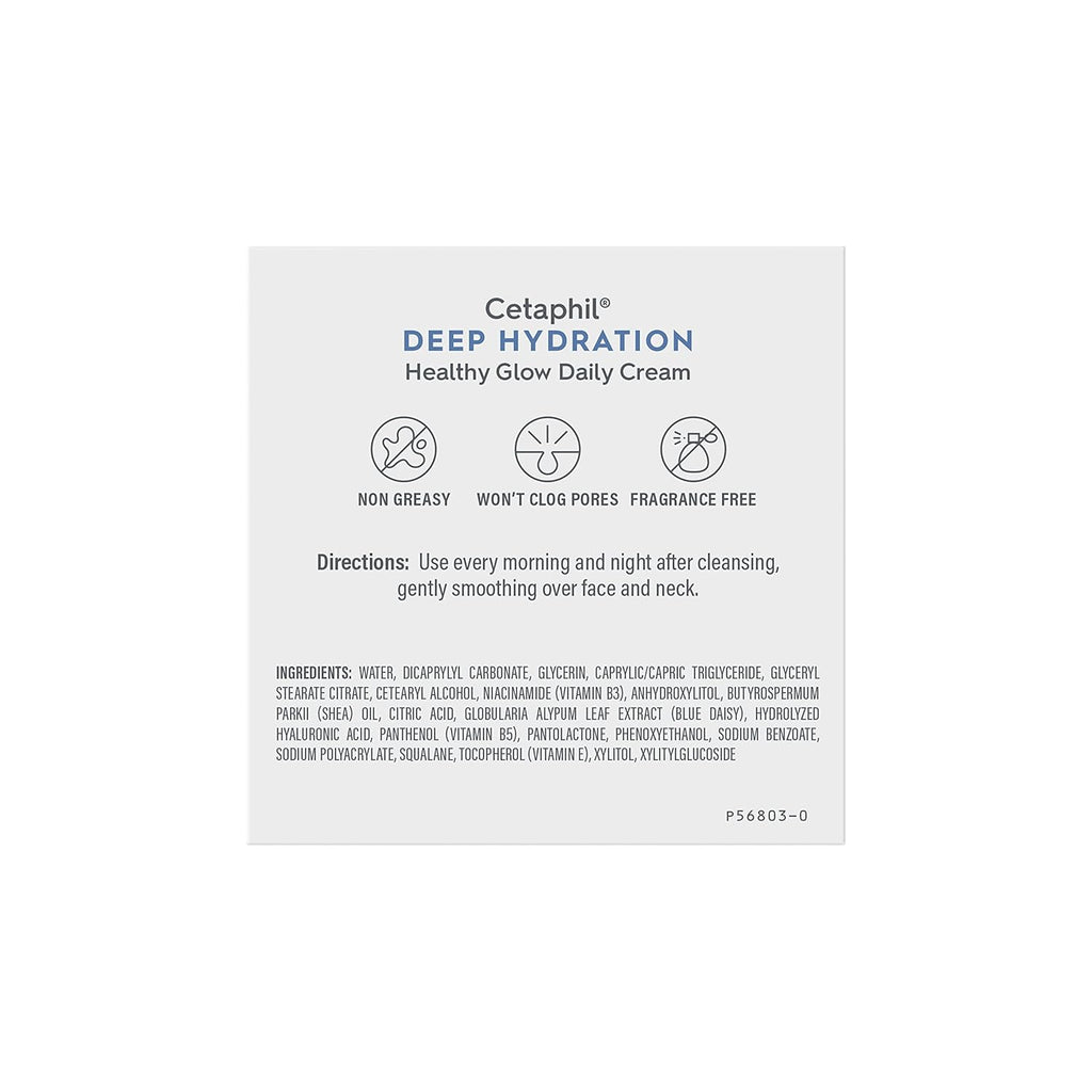 Cetaphil Deep Hydration Healthy Glow Daily Face Cream for Dry Sensitive Skin