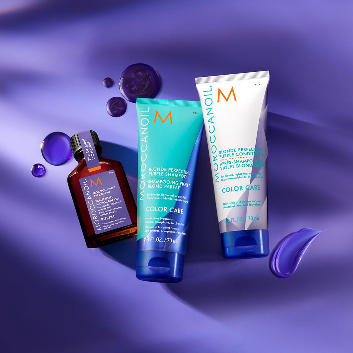 Moroccanoil | Blonde Perfecting Purple Shampoo & Conditioner Bundle — 2.4 fl oz Each