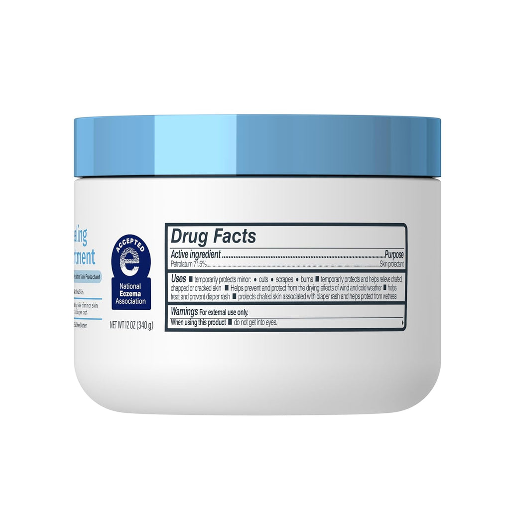 White jar with blue lid labeled 'Drug Facts' on a white background