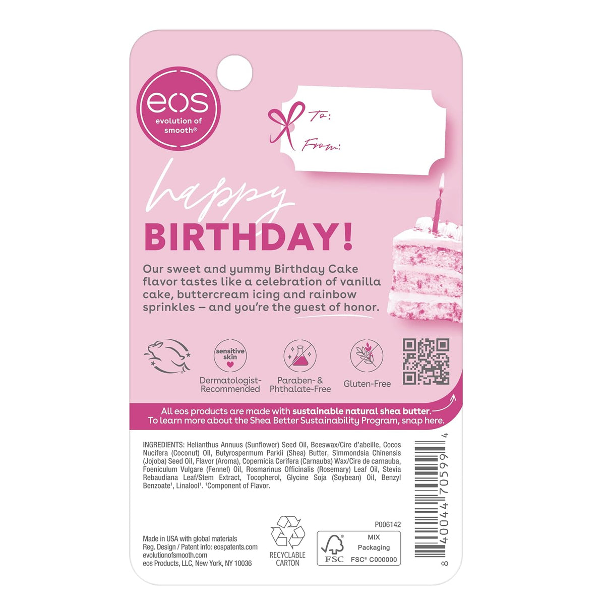 eos | Birthday Cake Natural Shea Lip Balm