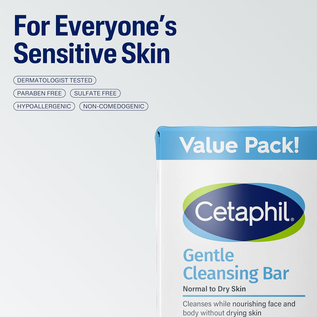 Cetaphil Gentle Cleansing Bar for Sensitive Skin — 6-Pack