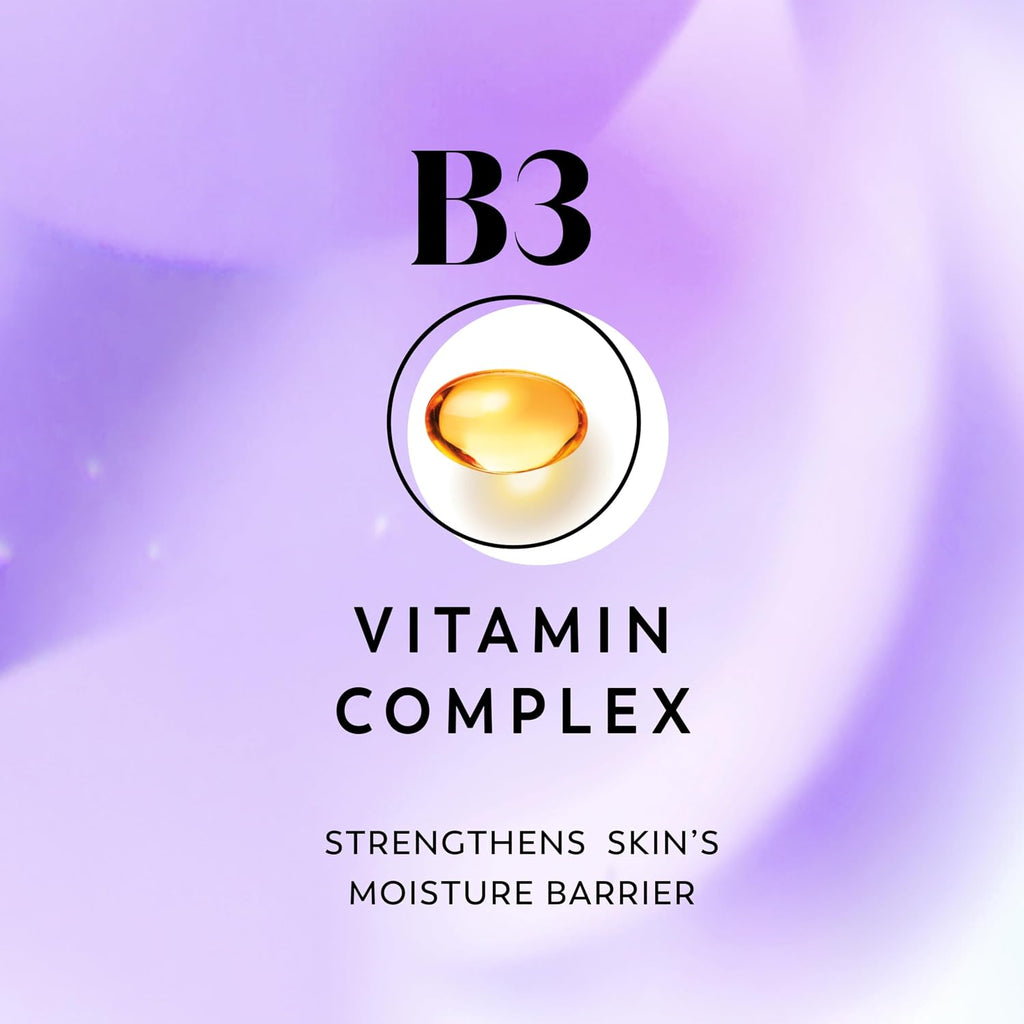 Vitamin B3 complex graphic with a purple gradient background