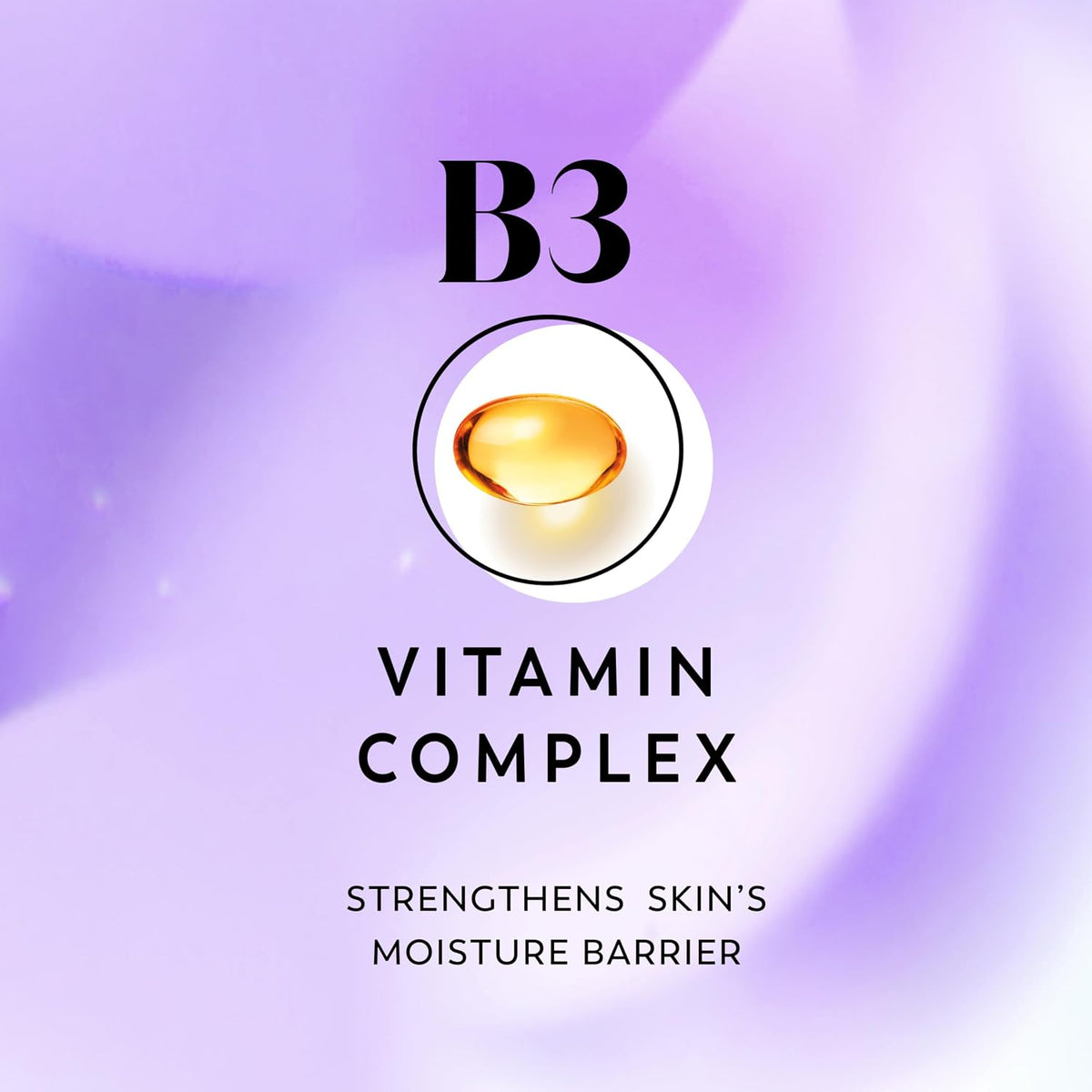 Vitamin B3 complex graphic with a purple gradient background
