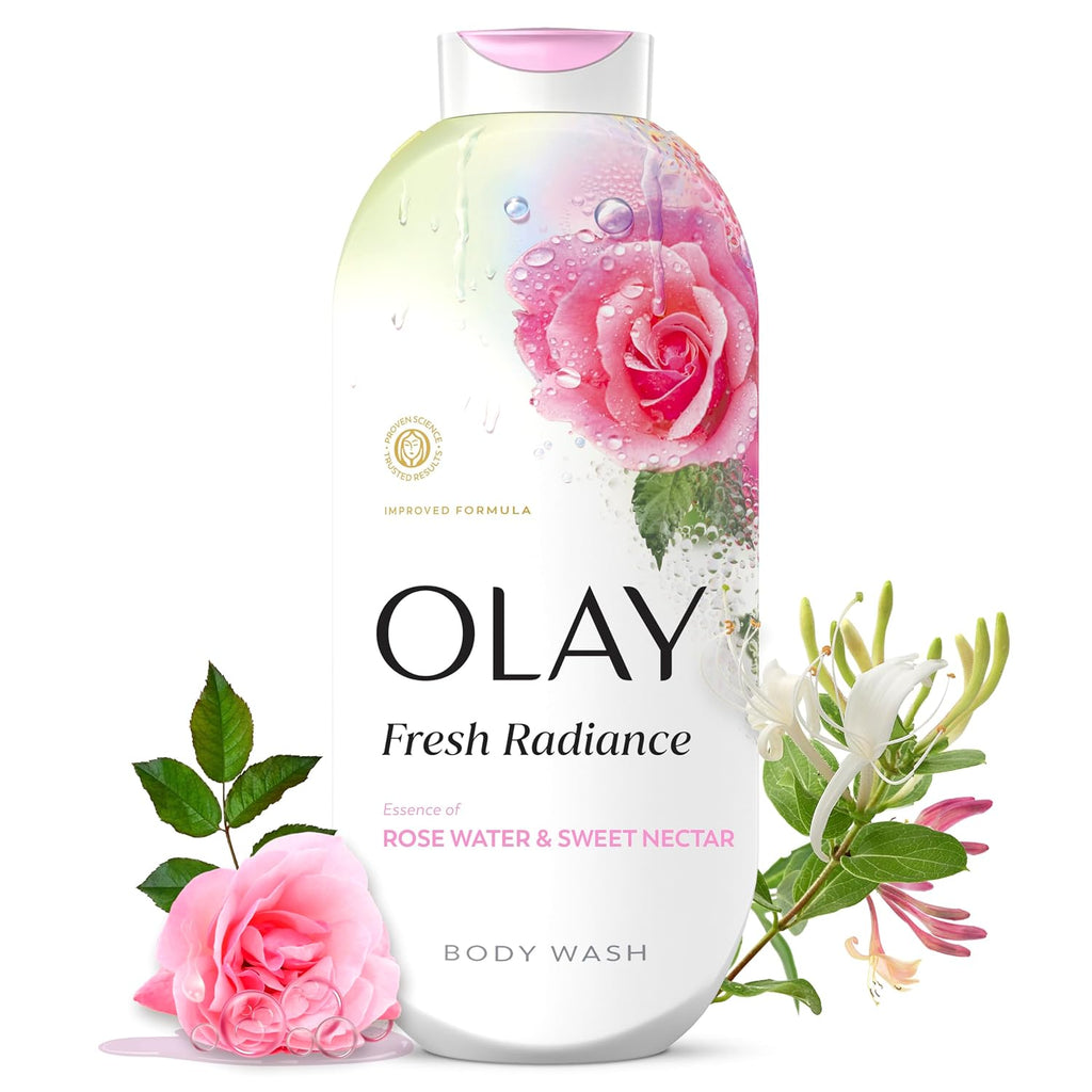 Olay | Body Wash Fresh Radiance Vitamin B3 Antioxidant Rose Water Sweet Nectar — 22 fl oz