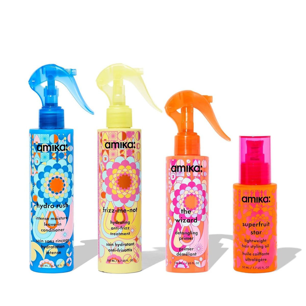 Amika | Full Size Hair Treatment Set with The Wizard Detangling Primer — 4 Pieces, 20.1 fl oz Total
