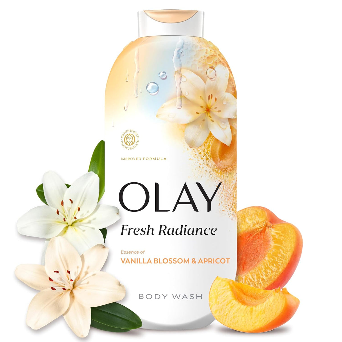 Olay | Body Wash Fresh Radiance Vitamin B3 Antioxidant Vanilla Blossom Apricot — 22 fl oz