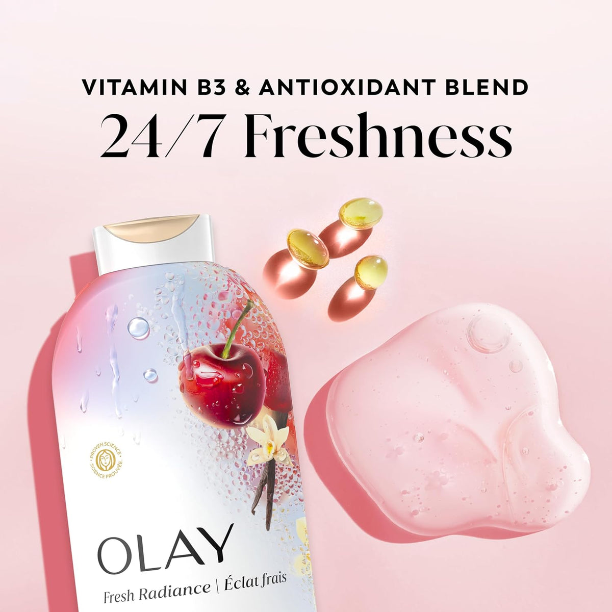 Olay | Body Wash Fresh Radiance Vitamin B3 Antioxidant Black Cherry Vanilla — 22 fl oz