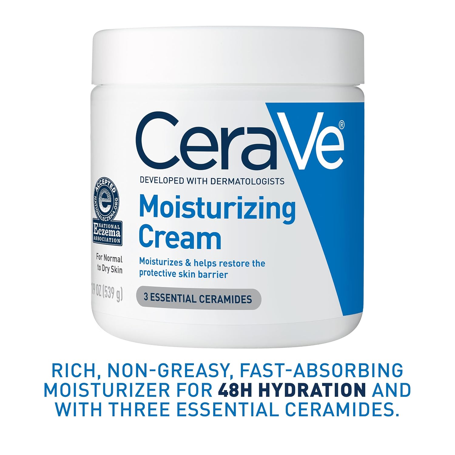CeraVe moisturizing cream jar on a white background