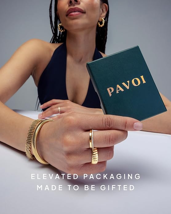 PAVOI - Womens 14K Gold Plated ‚Äì Yellow Gold Paperclip Chain Adjustable Necklace